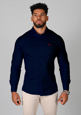 Navy Muscle Fit Shirt - Outlawed